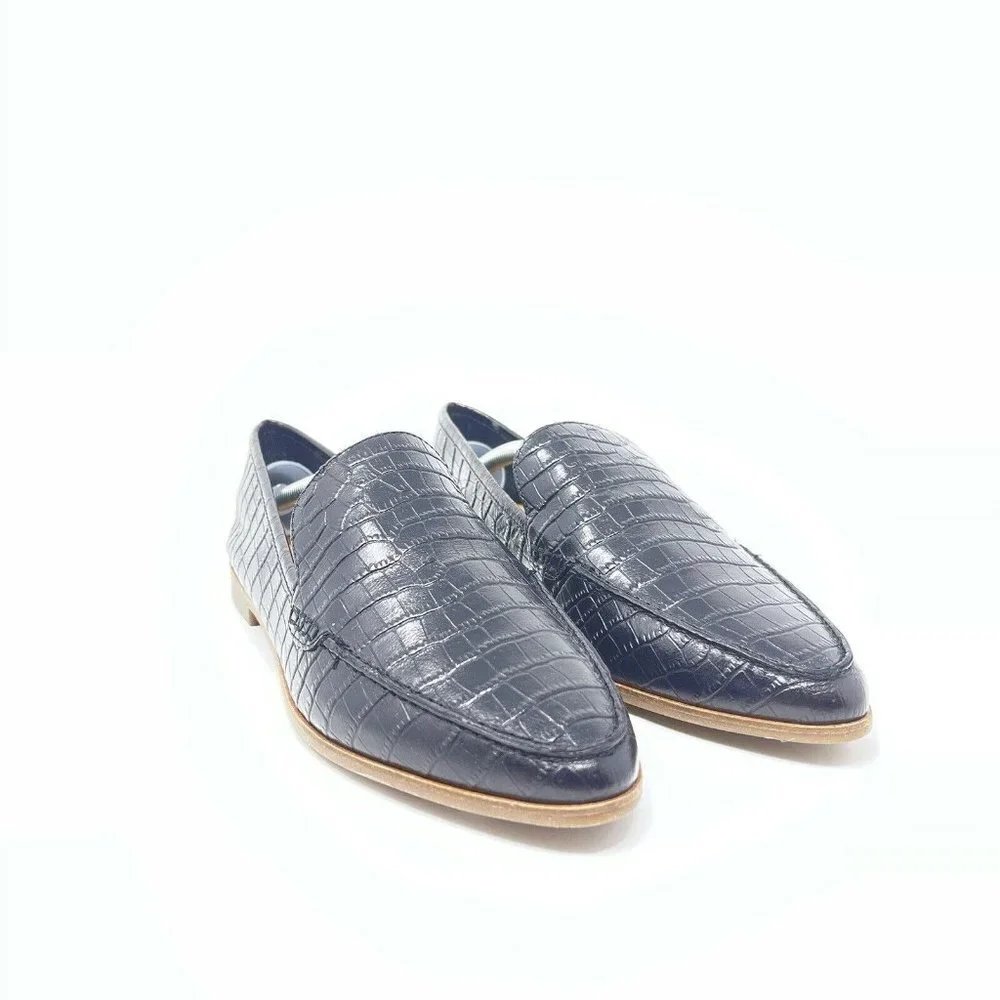 Lucky Brand 7.5 Bejaz Loafer Black Croc Leather
